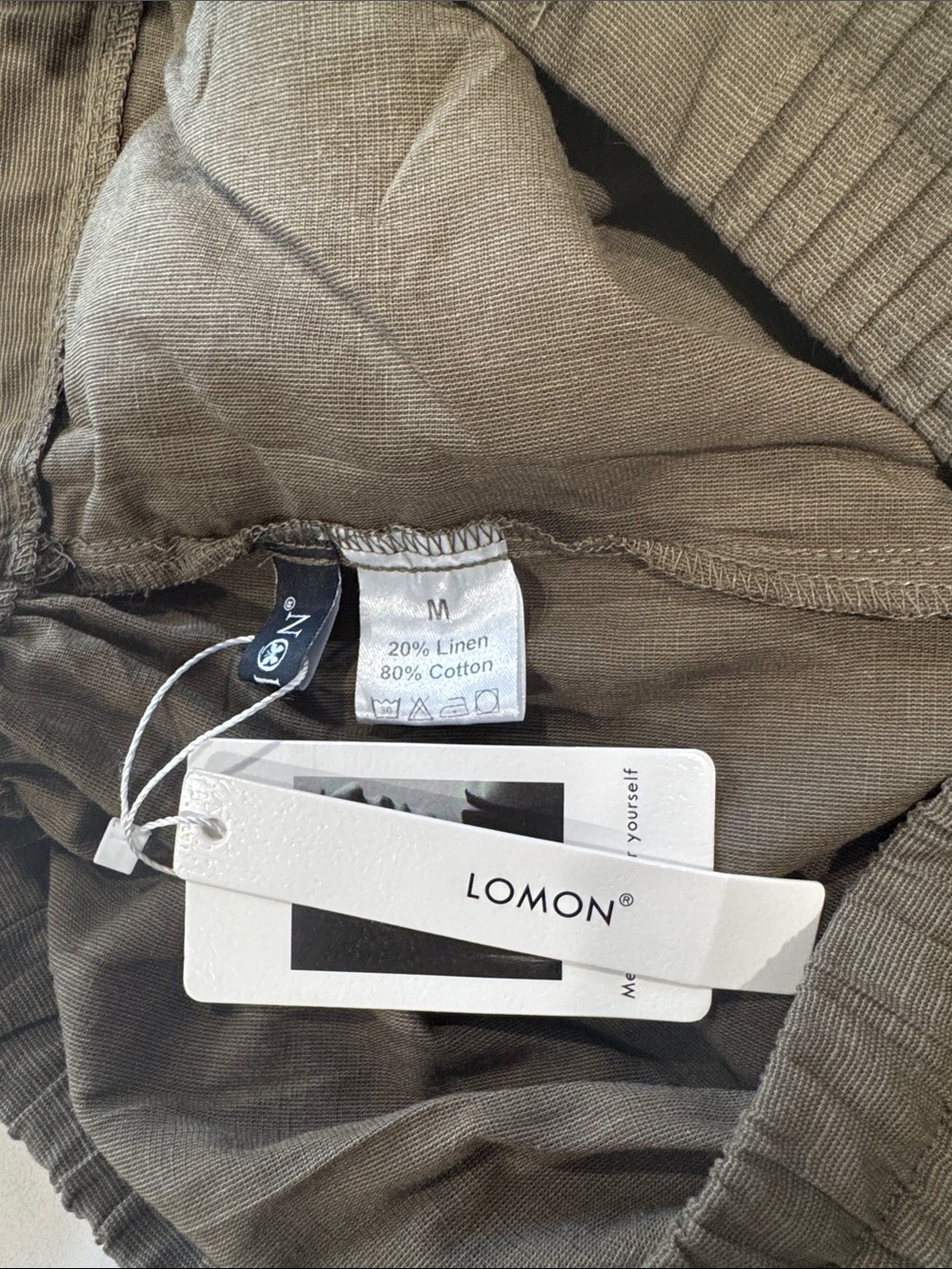 Wide-Leg Drawstring Pants - Olive - Picture 2 of 4